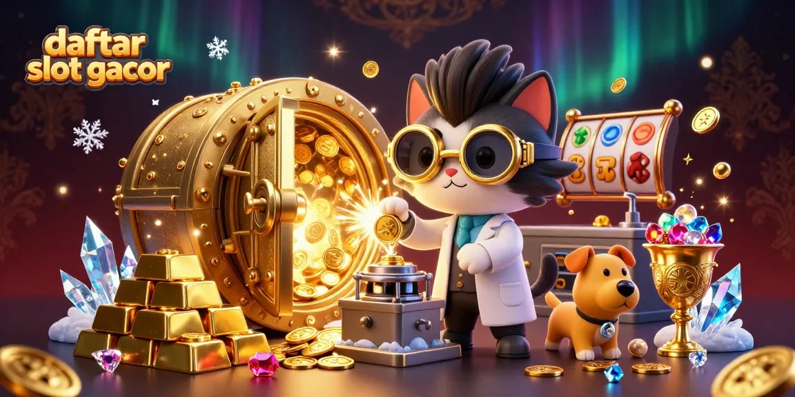Engage with daftar slot gacor and dive into a vibrant scene of gold coins and jackpot excitement.