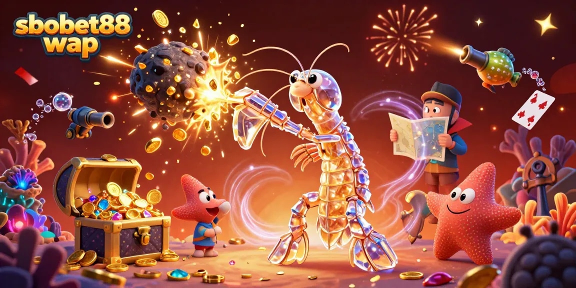 Experience sbobet88 wap with thrilling betting action featuring vivid coral reefs and animated treasure elements.