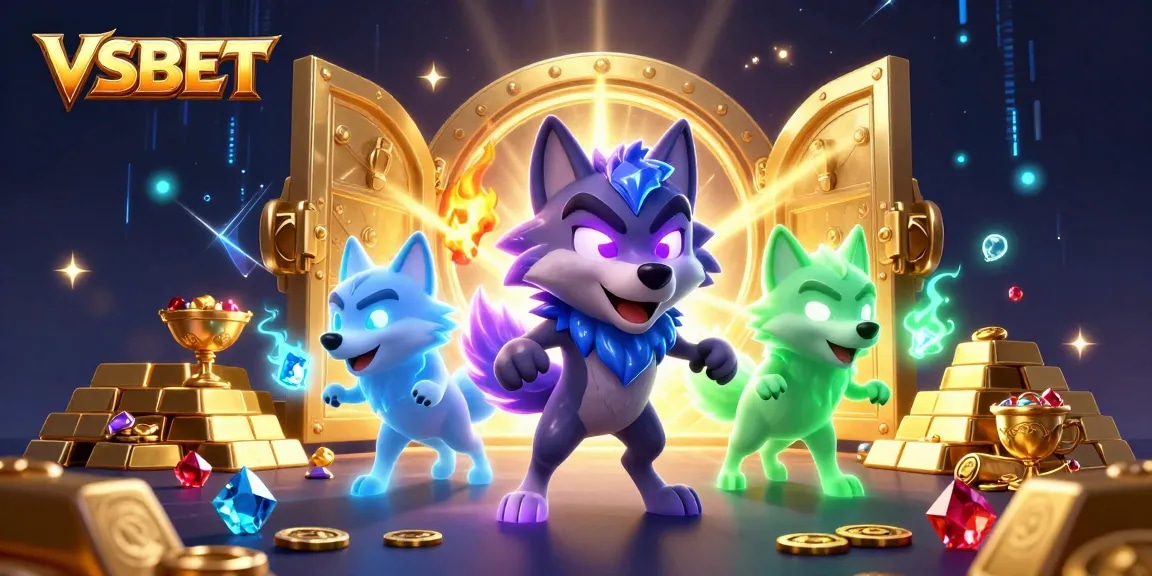 Engage with VSBET's thrilling atmosphere featuring ghostly wolves and a treasure vault.
