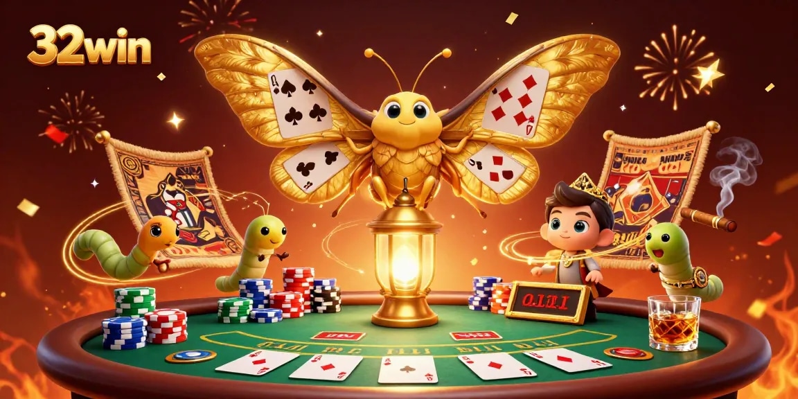 Experience thrilling gameplay at 32win with an exciting 3D casino scene filled with poker action.