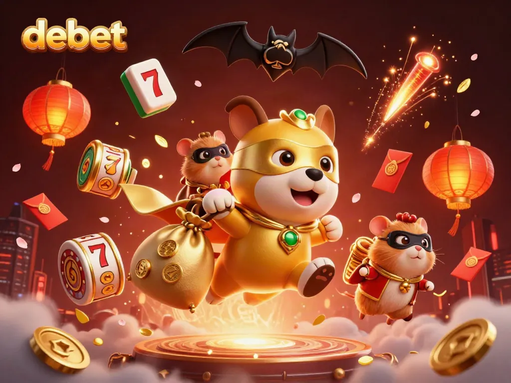 Engage with debet through thrilling 3D cartoon gaming scenes showcasing vibrant casino elements.