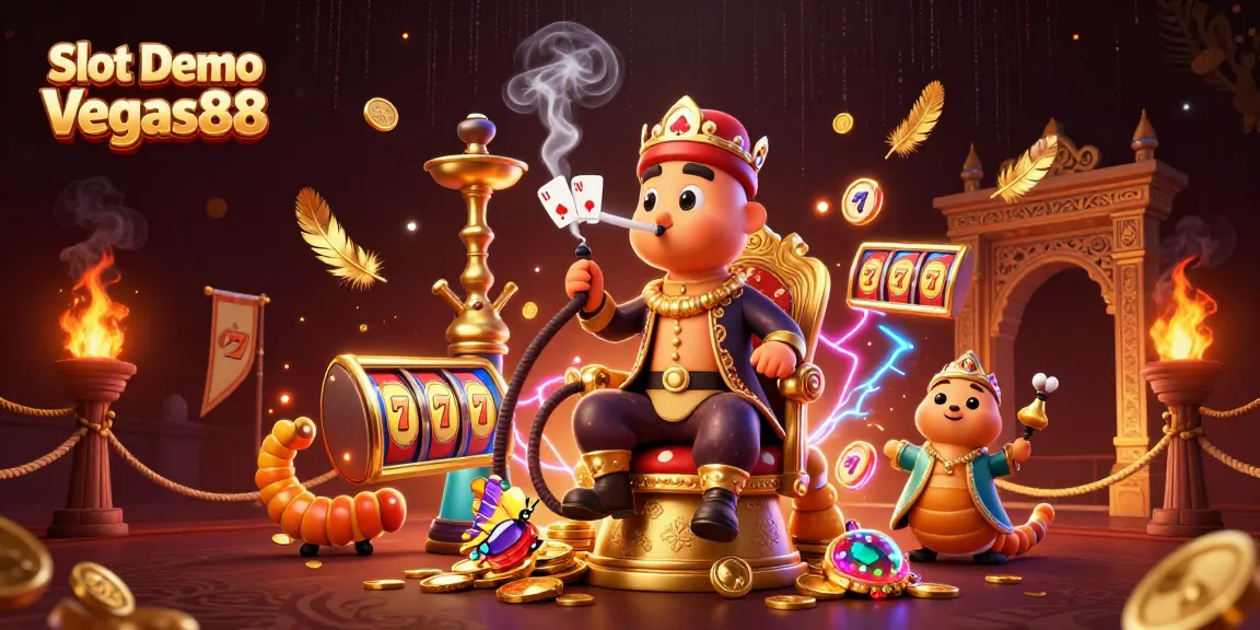 Experience Slot Demo Vegas88 in a vibrant 3D illustration showcasing winning mechanics.