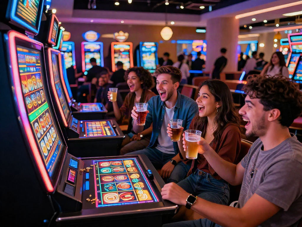 Slot gacor menunjukkan keceriaan pemain di kasino saat jackpot dimenangkan.
