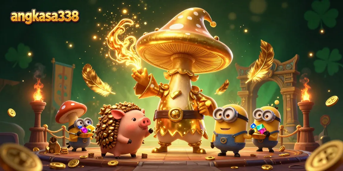 Experience the thrill of angkasa338 casino adventures with a rich, colorful 3D illustration.