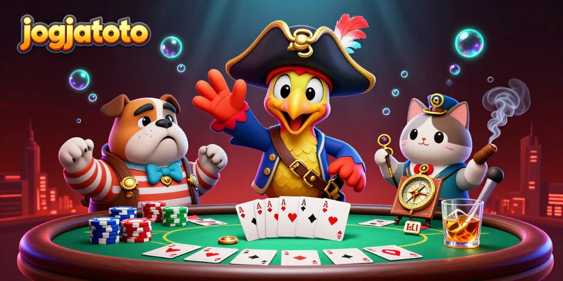 Join the adventure with jogjatoto as a pirate captain and crew engage in a lively poker game.