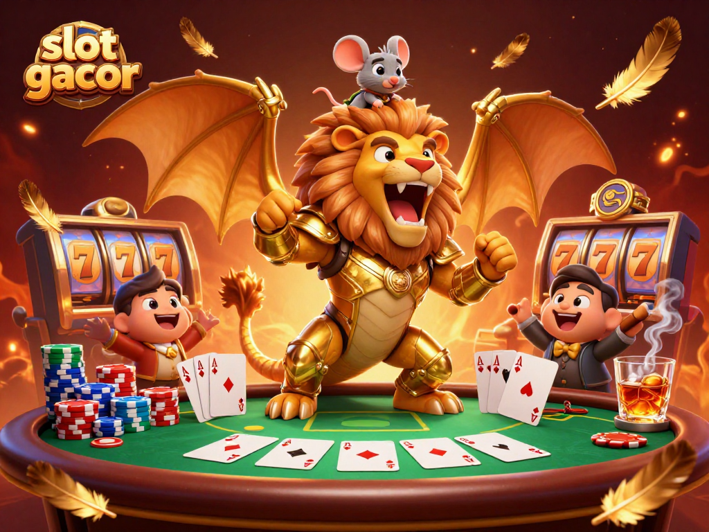 Rasakan sensasi permainan slot gacor dengan ilustrasi domba chimera dan mouse joki di kasino.