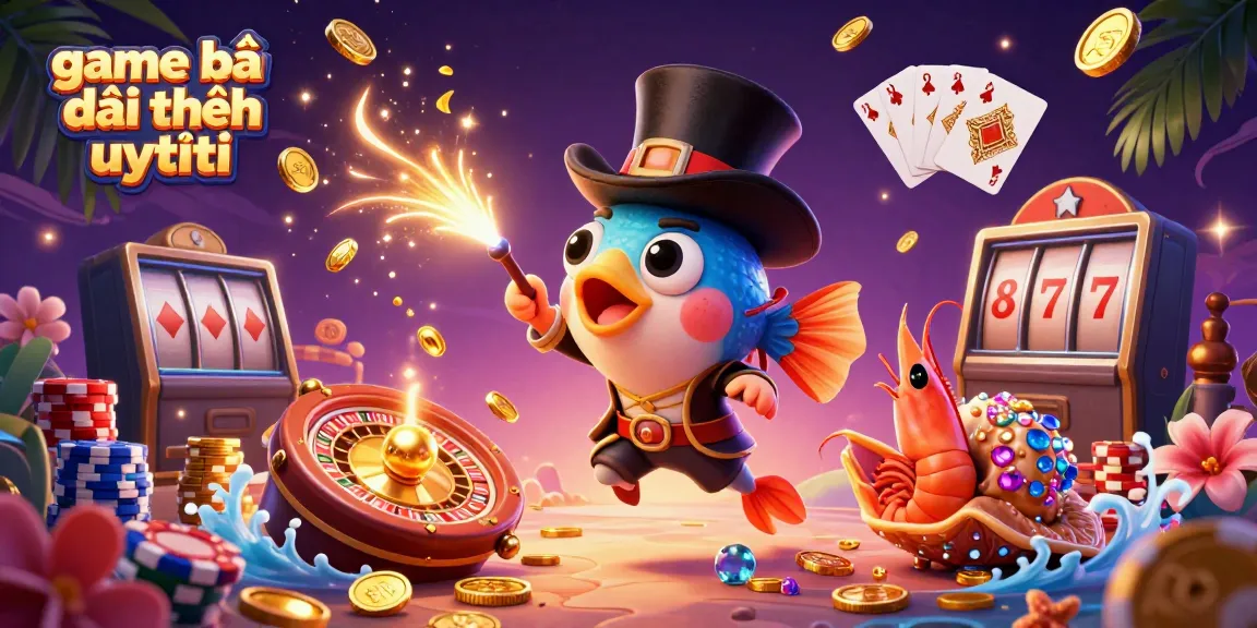 Engaging illustration of game bài đổi thưởng uy tín, featuring vibrant characters and casino elements.