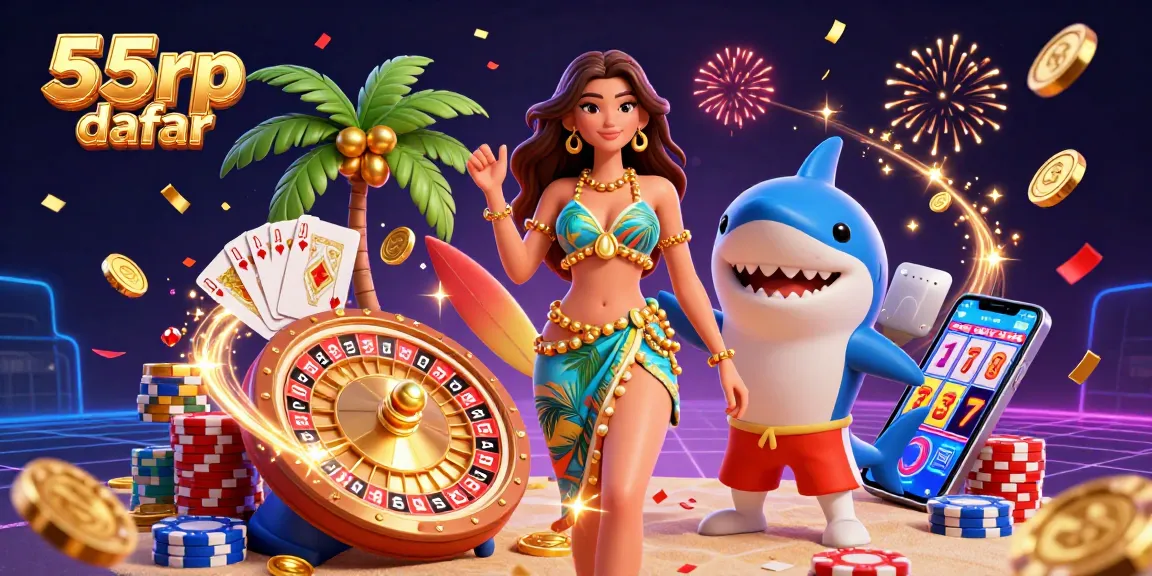 Experience the excitement of 55rp daftar with engaging casino elements and vibrant characters.