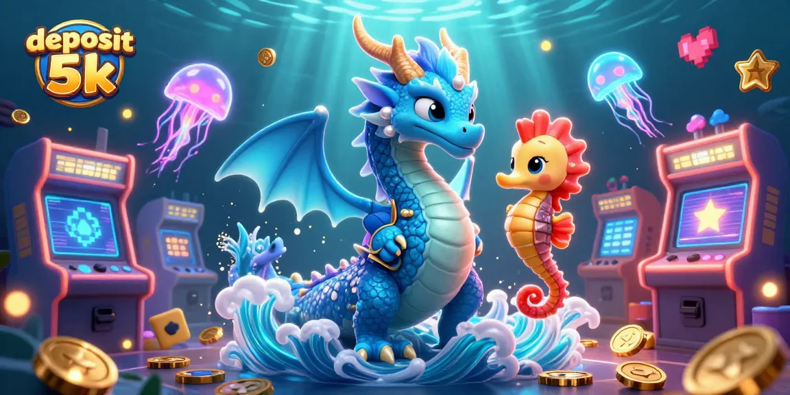Permainan slot online deposit 5k dengan animasi menarik dan karakter ceria.