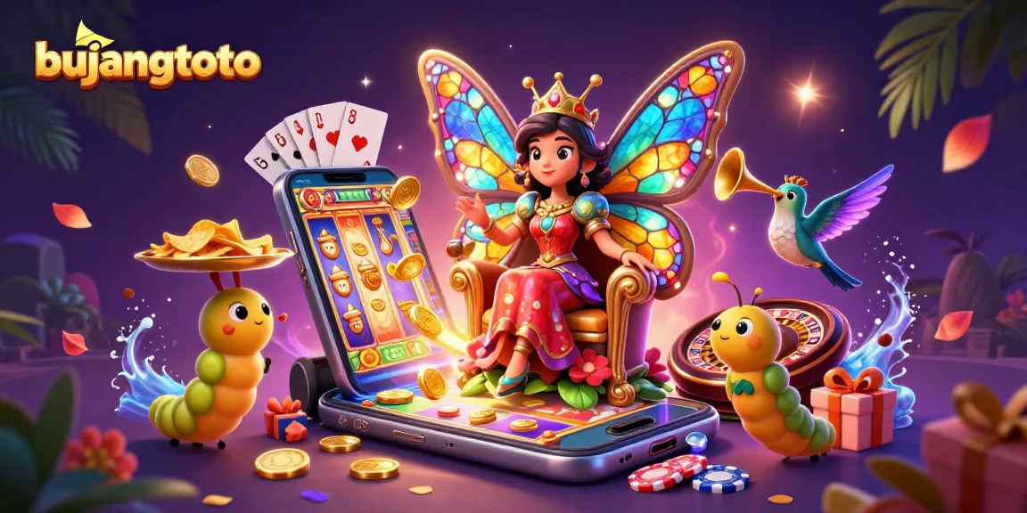Bujangtoto menghadirkan permainan slot yang memukau dengan ratu kupu-kupu dan elemen kasino yang kaya.