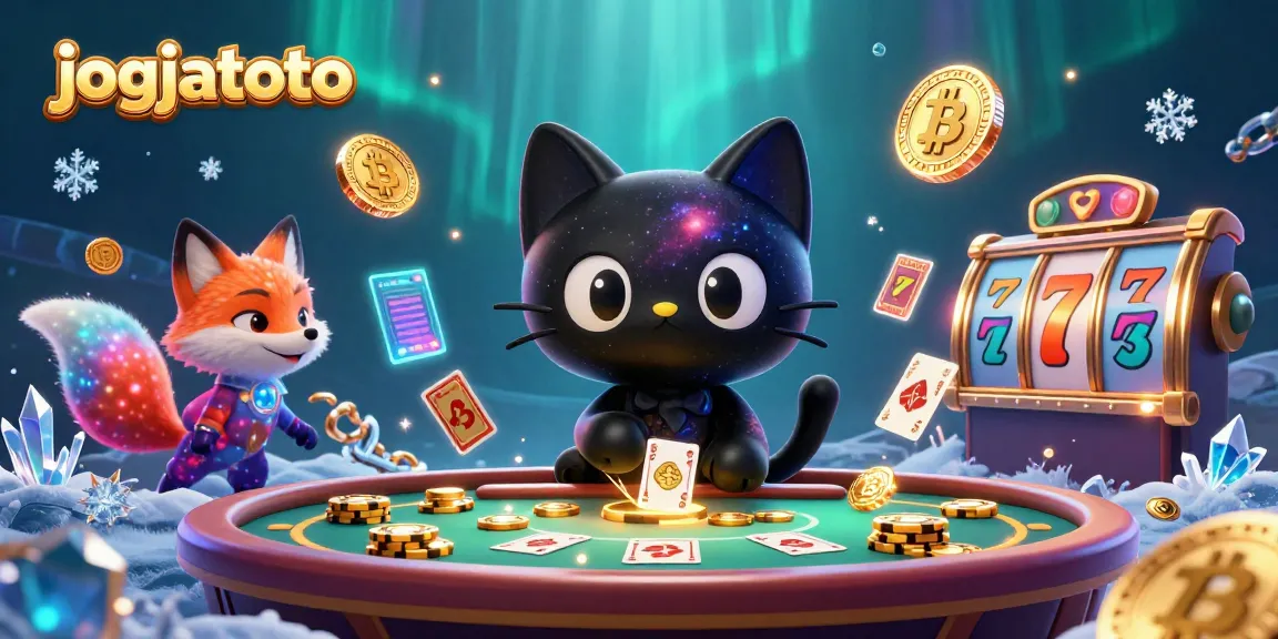 Experience vivid gaming action at jogjatoto, with a whimsical cosmic casino scene featuring vibrant characters and lucky slot elements.