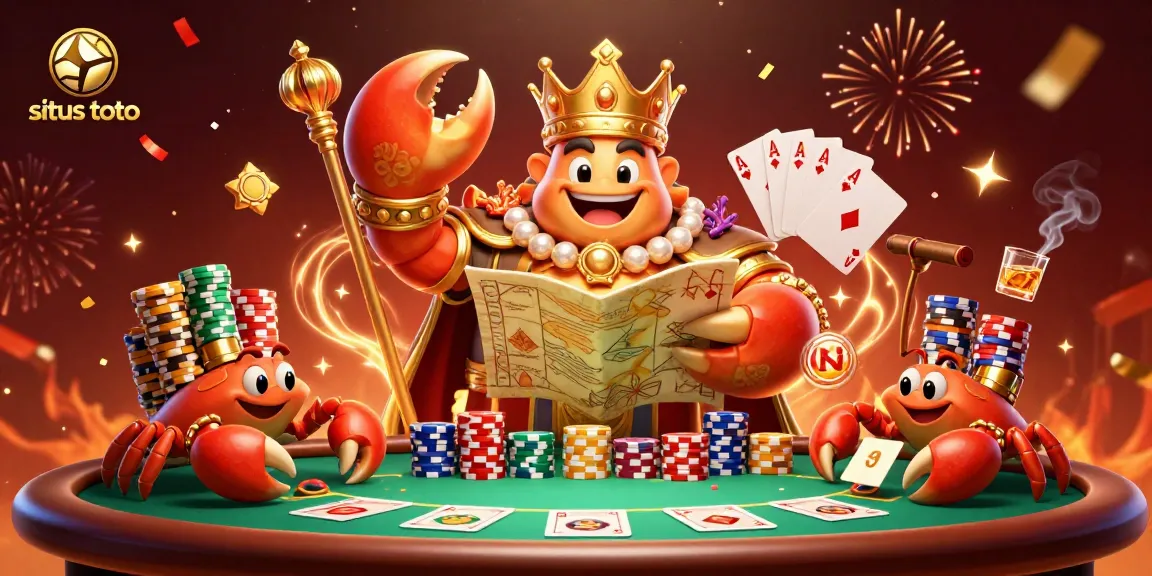 Mengikuti situs toto dengan ilustrasi 3D dari raja kepiting emas yang mengendalikan chip kasino yang mengesankan.