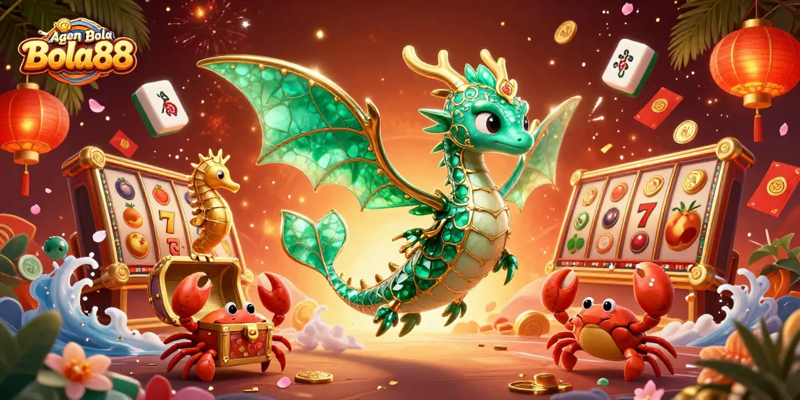 Engage in thrilling action with Daftar Agen Bola Bola88, featuring vibrant slot reels and gold accents.