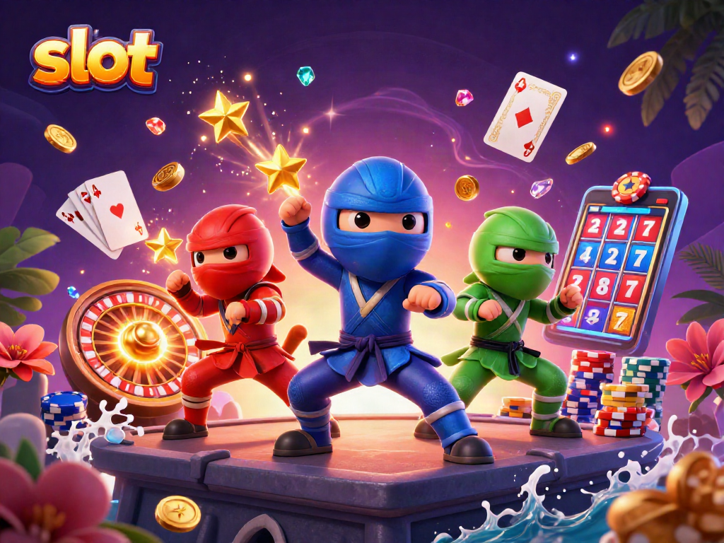 Menangkan jackpot besar di slot dengan chameleon ninja beraksi di rooftop!