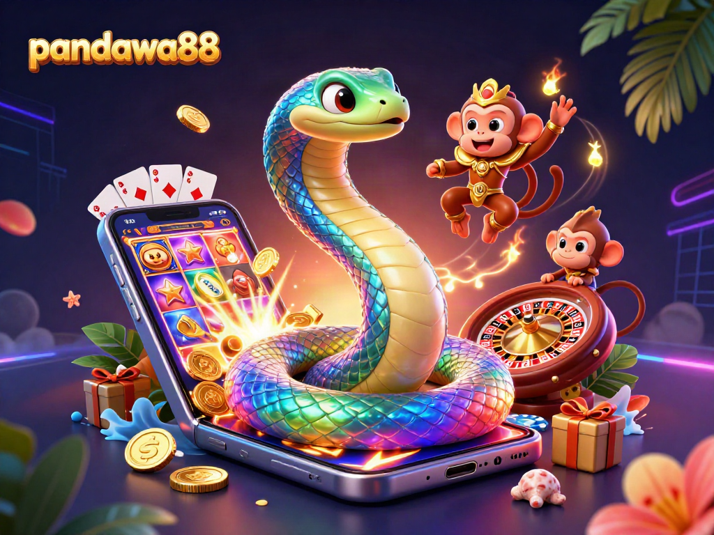 Mainkan pandawa88 dengan ilustrasi kasino 3D penuh warna dan elemen menarik.