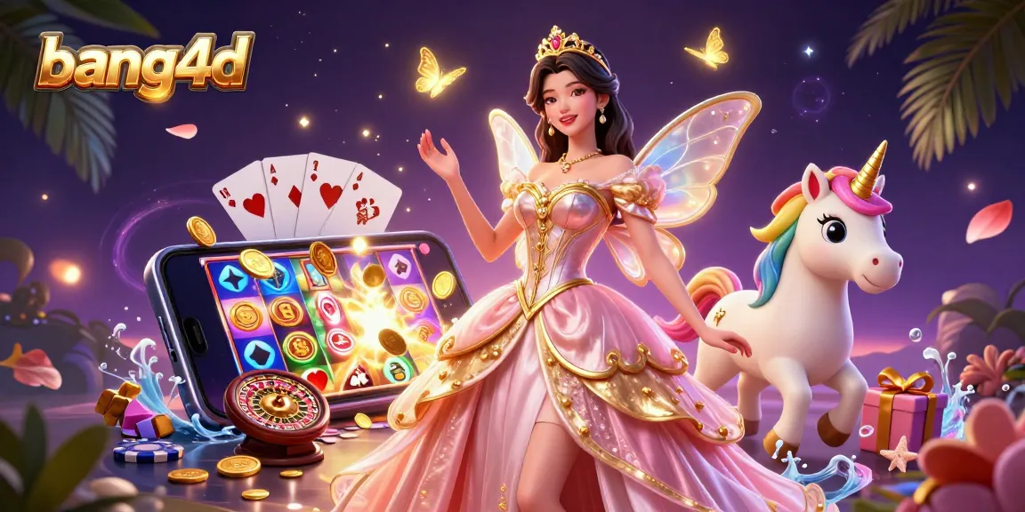 Engage with bang4d's exciting online slots, featuring glamorous characters and vibrant game elements.