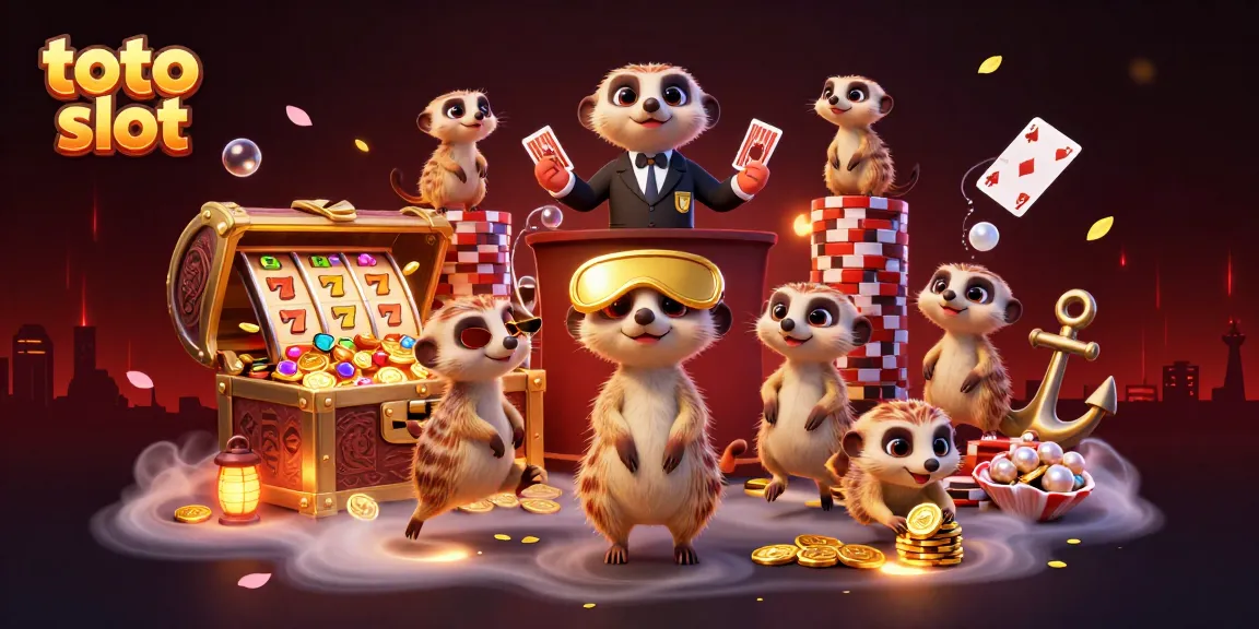 Toto slot: Koloni meerkat menjalankan operasi kasino dengan koin emas dan harta karun bawah laut.