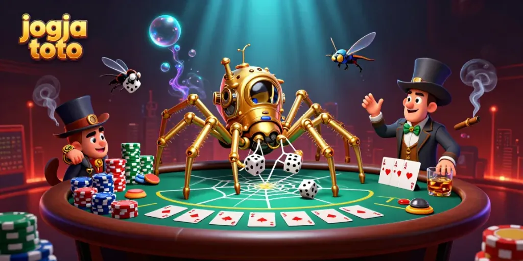 Experience the thrilling world of jogja toto with colorful casino elements in a vibrant 3D scene.