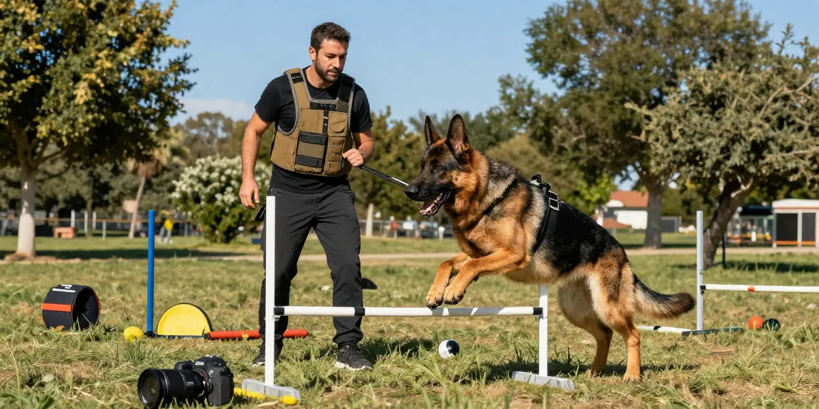 Professional K9 training with high-quality tactical gear, showcasing rokok 88 and agility in action.