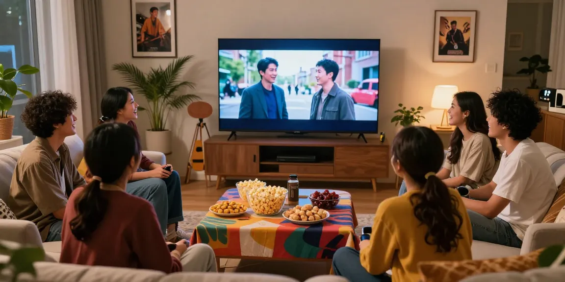 Watch friends enjoy bokep china full hd movie night in modern living room.