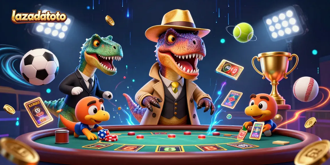 Menang di meja blackjack sambil mengawasi, lazadatoto memperlihatkan velociraptor kartu di casino.