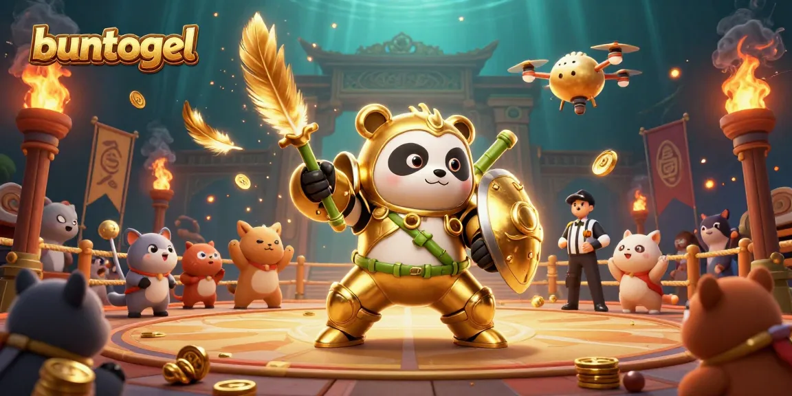 Engage with buntogel's thrilling gameplay in a vibrant 3D battle arena filled with excitement.