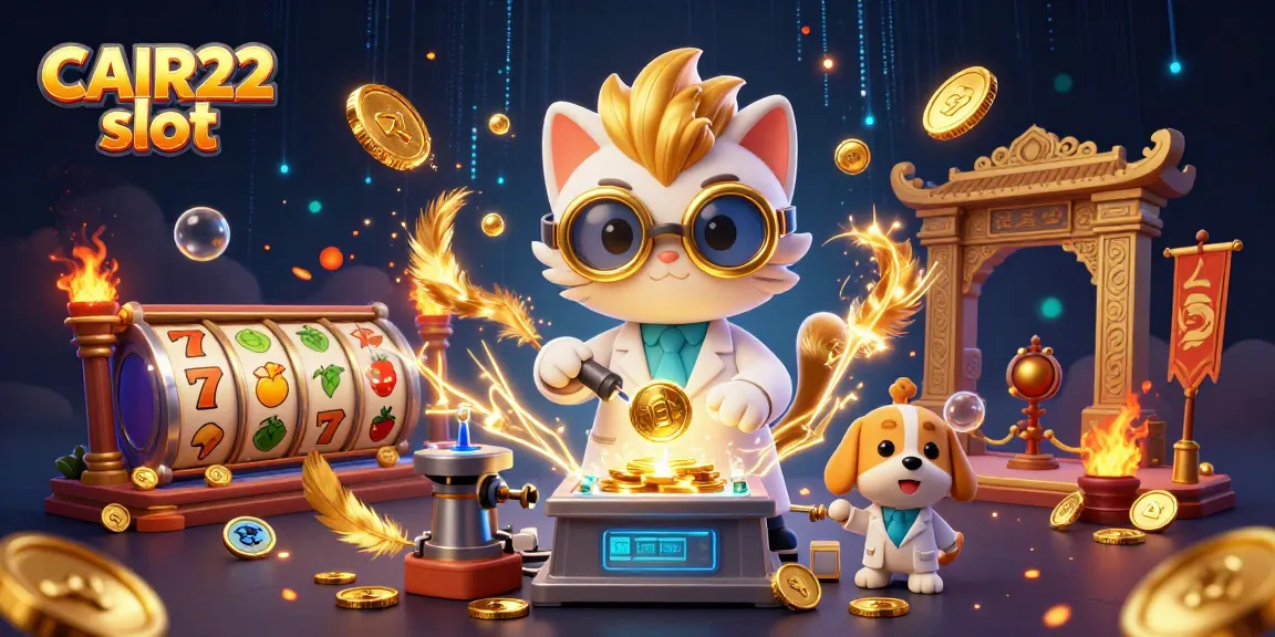 Spin the reels and win treasures with CAIR22 slot in this vibrant 3D illustration.
