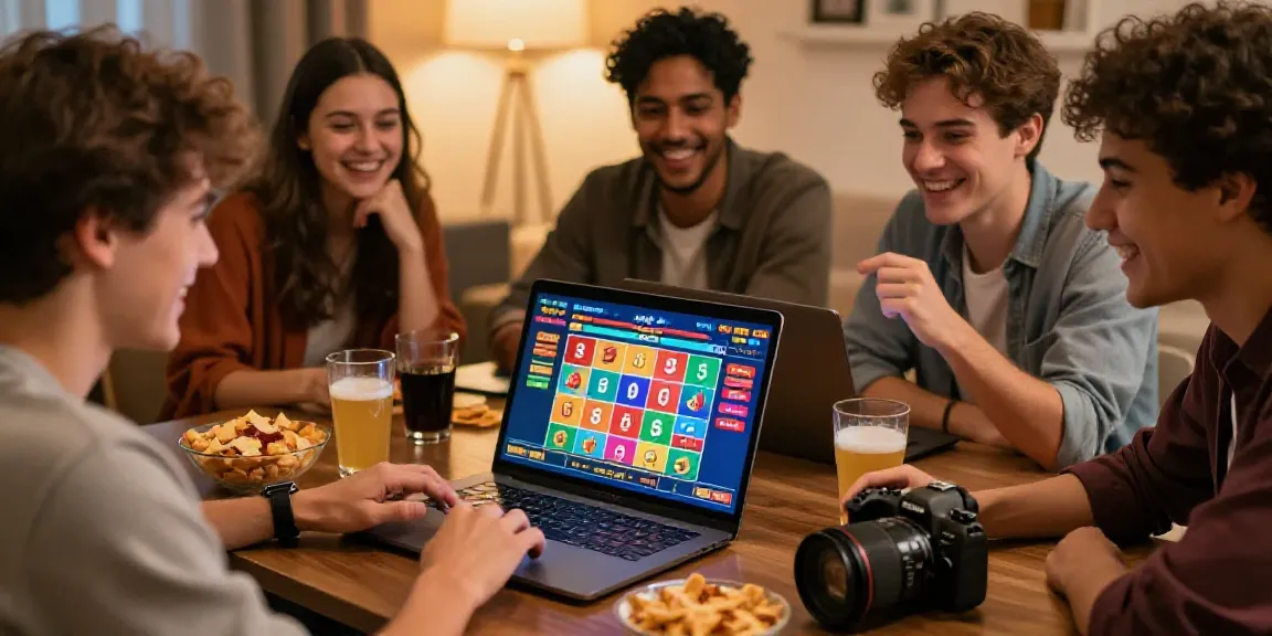 Pengalaman judi online alexistoto dengan teman-teman yang bersenang-senang di sekitar laptop.