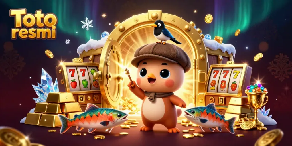 Engage with the action of Toto resmi as baby Nessie and friends explore a vibrant treasure vault filled with slot gaming riches.