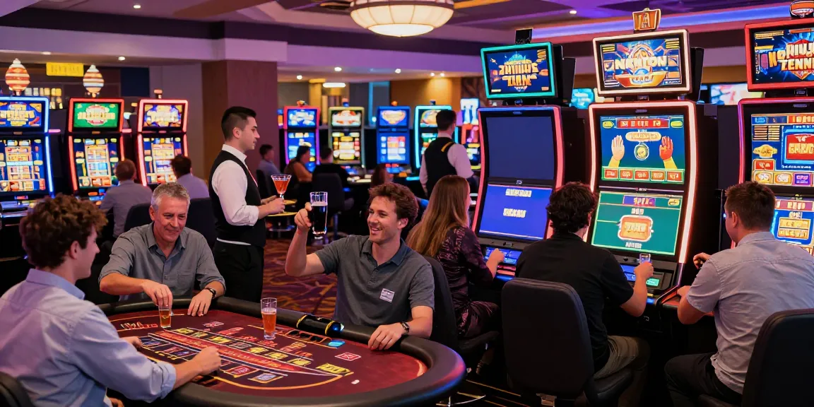 2up casino gaming floor filled with players enjoying diverse slot machines and tables.