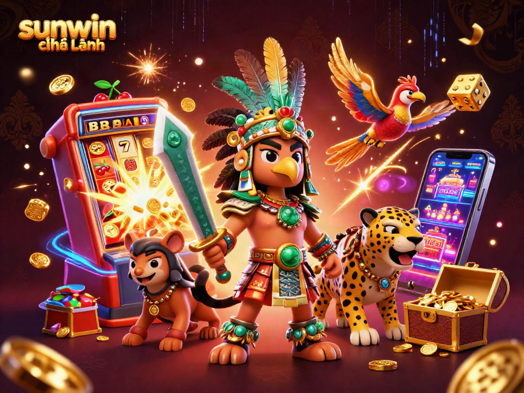 Play exciting casino games with sunwin chính hãng, featuring dynamic characters and jackpot symbols.