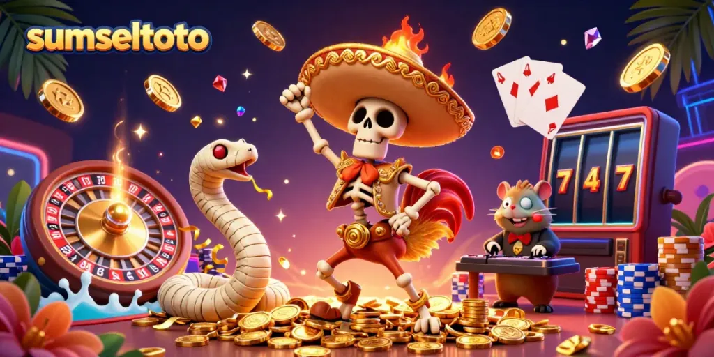 Experience winning excitement with sumseltoto, featuring vibrant casino characters and action.