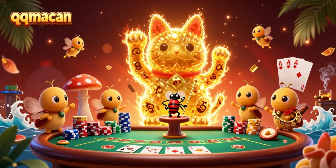 Experience winning thrills with the stunning qqmacan lucky cat at a vibrant poker scene.