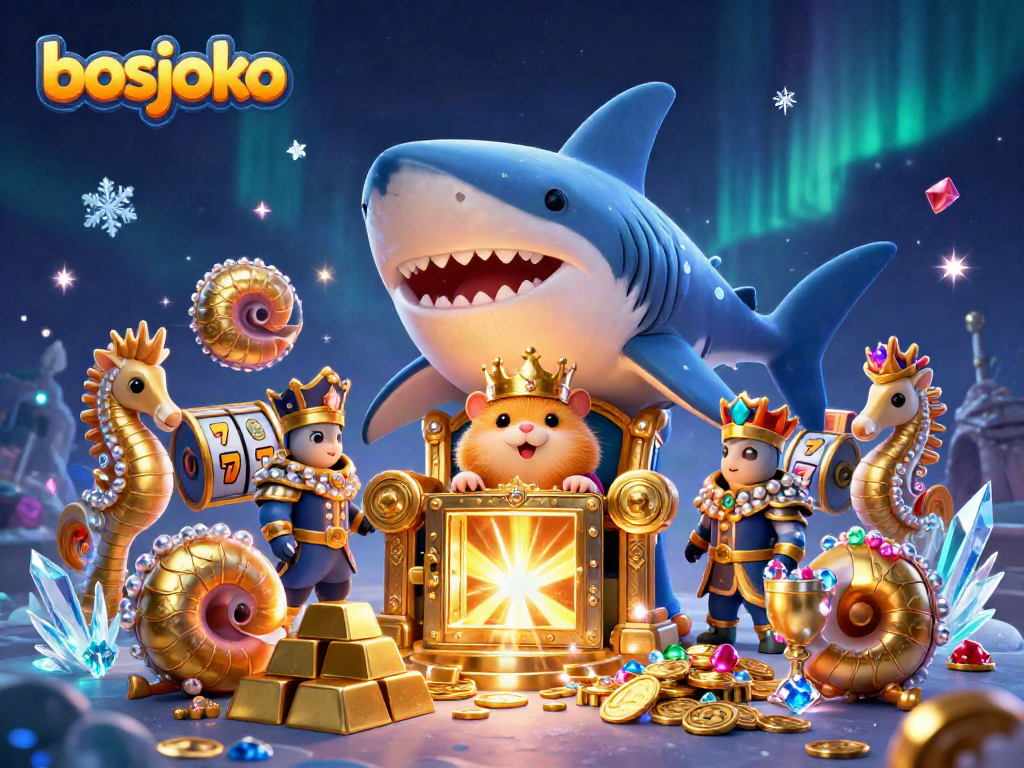 Experience the thrill of bosjoko with a golden hamster king ruling over vibrant slot reels and treasures.