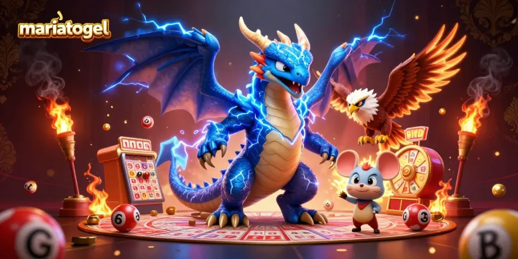 Engage in thrilling lottery action with mariatogel amidst vibrant characters and dynamic elements.