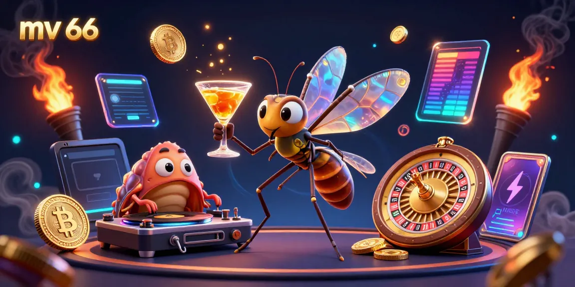 Catch the excitement at mv 66 as the casino mascot captivates players with golden cocktails and vibrant gaming elements.