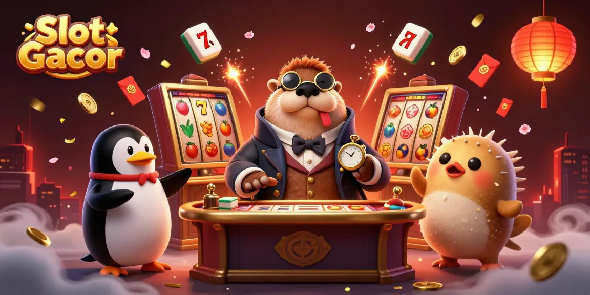 Slot Gacor menghadirkan suasana seru dengan walrus berjas bermain slot di meja bawah laut.