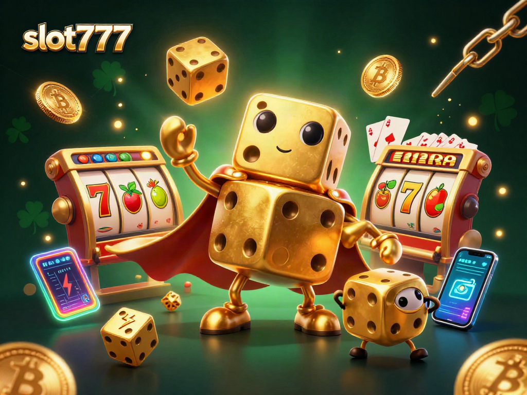 Slot777, bersenang-senang dengan mesin slot dan jackpot dalam ilustrasi kasino yang memukau.