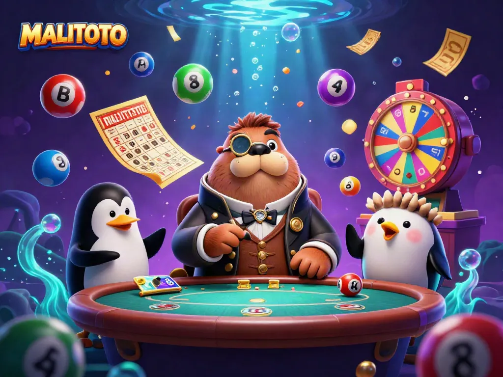 MALITOTO offers a lively underwater casino scene with a walrus, penguin, and pufferfish playing cards.