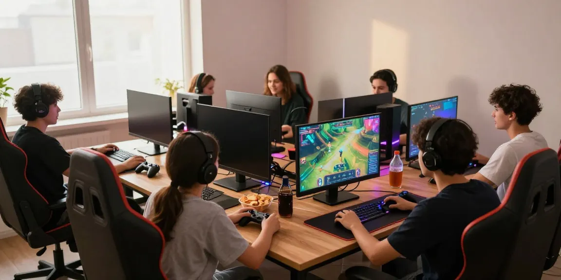 Suasana permainan online di ruang gaming dengan teman menunjukkan keseruan bermain harum 4d.
