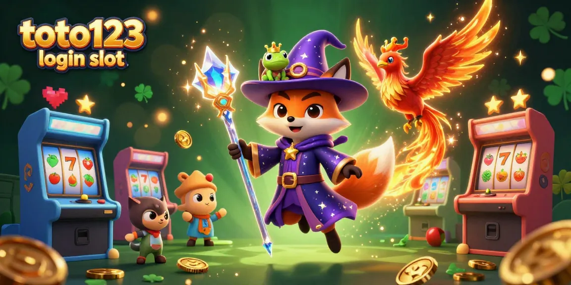Engage with toto123 login slot and dive into online slot action, featuring a mystic wizard and phoenix.