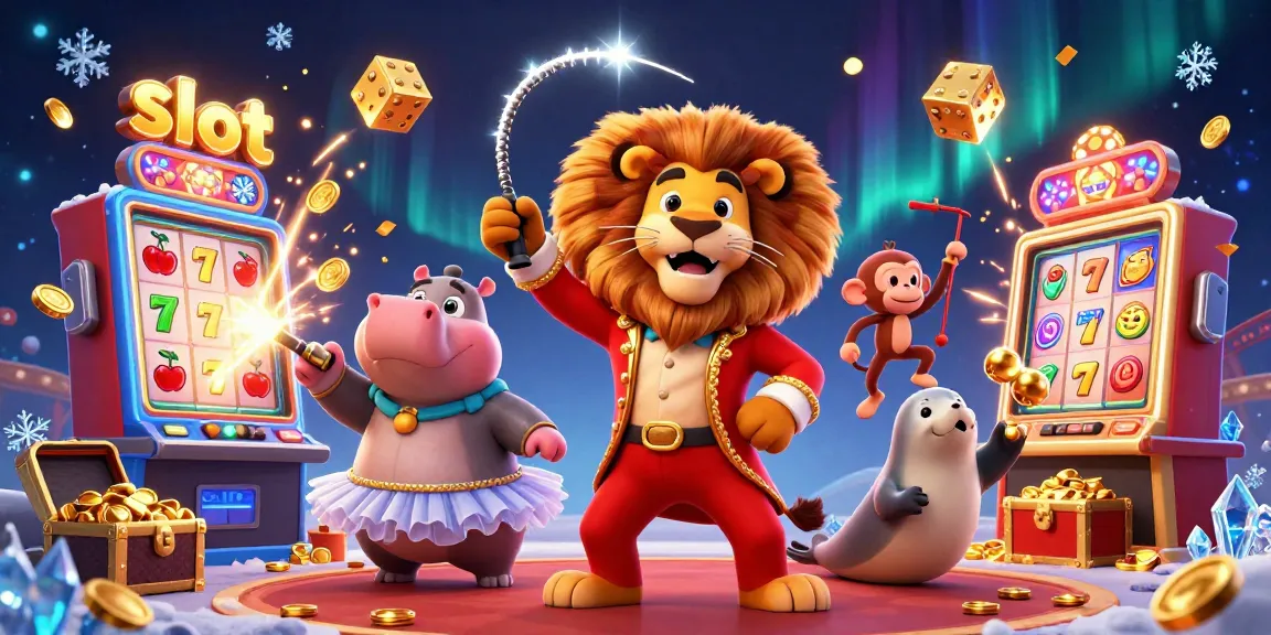 Engage with vibrant slot action featuring colorful characters and jackpot symbols in a 3D casino scene.