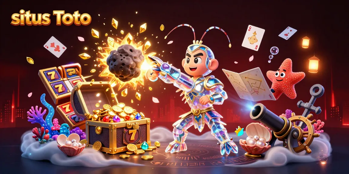 Experience thrilling moments on situs Toto as a galactic samurai mantis shrimp battles through an asteroid, revealing treasure.