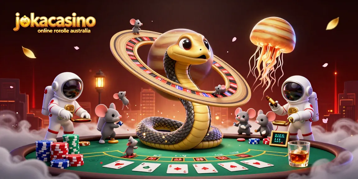 Engage in high-stakes action with jokacasino online roulette australia's cosmic roulette game.