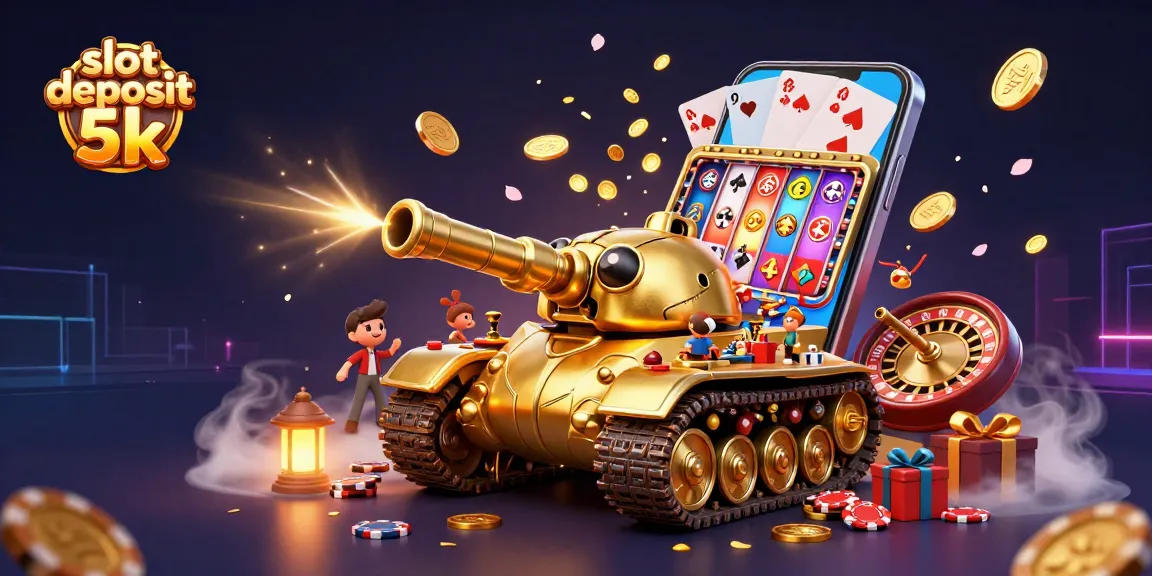 Engage in thrilling gameplay with slot deposit 5k at a vibrant mini casino inside a golden beetle tank!